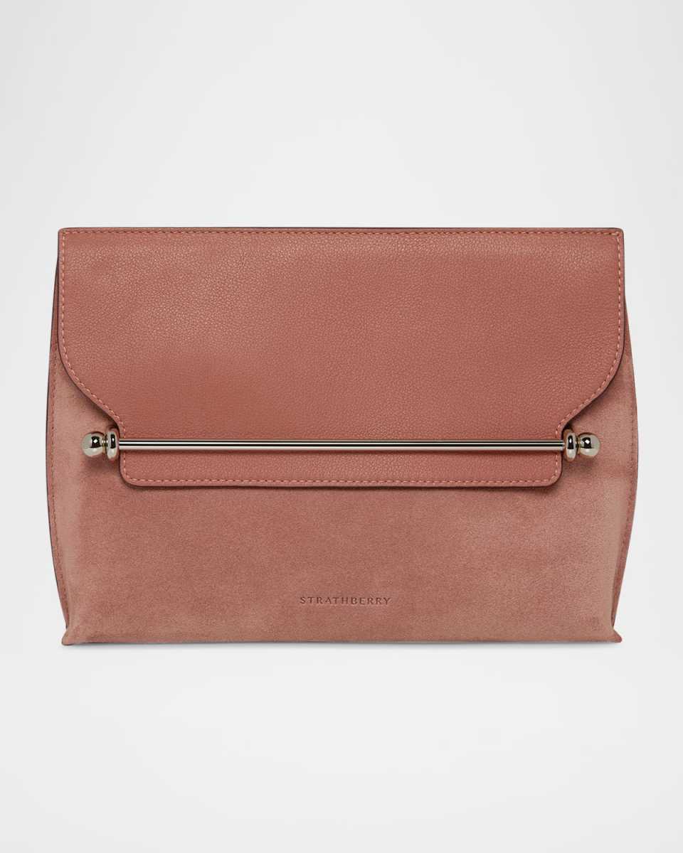 Stylist Suede and Leather Crossbody Bag